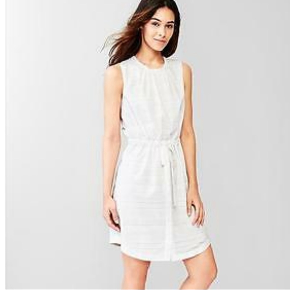 Gap Sleeveless Burnout Tie Waist Lined Dress
